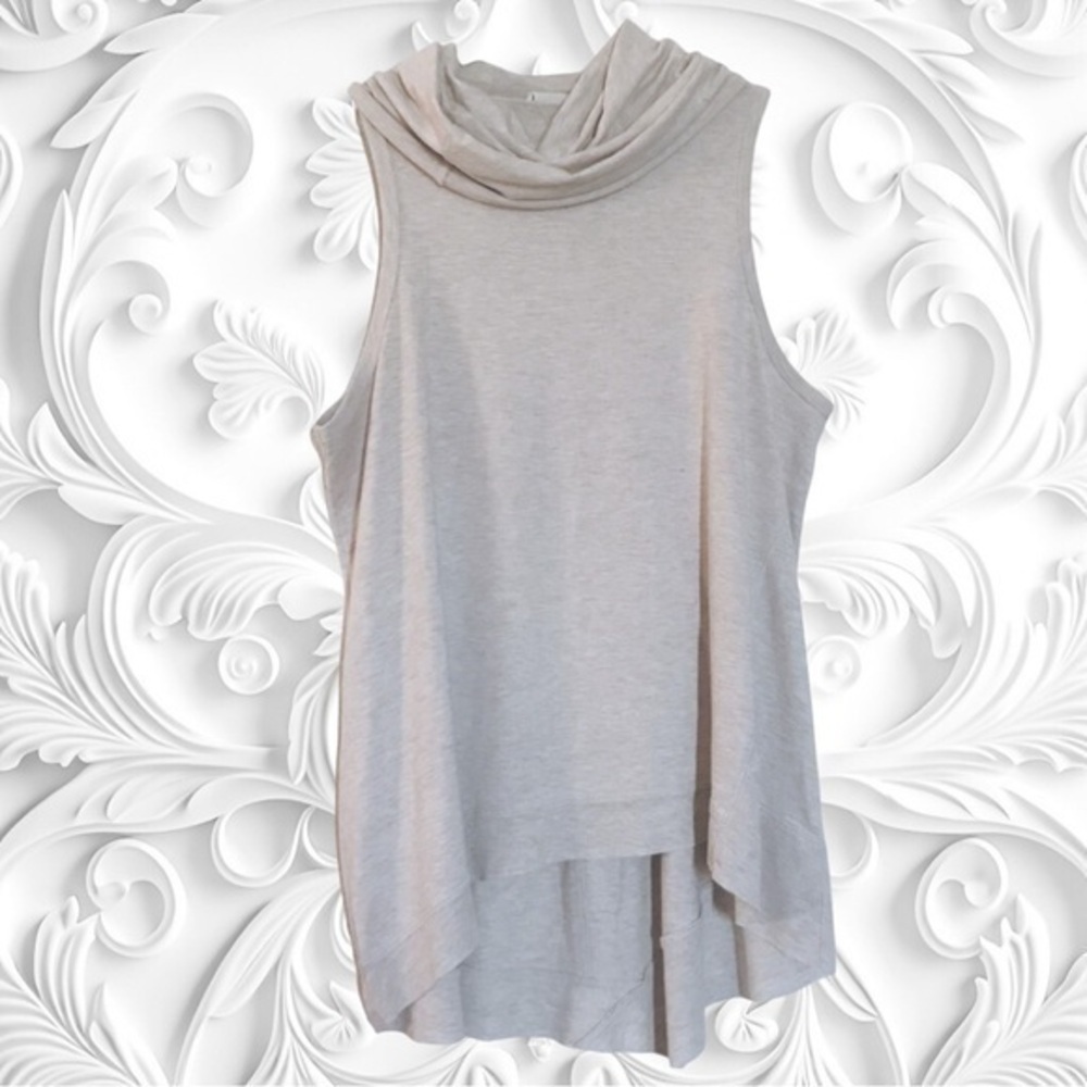 Chloe & Katie Tan Sleeveless Cowl Neck Top
